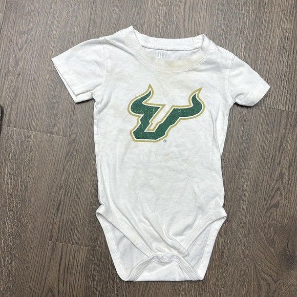 Baby’s Go Bulls! 6mo/12mo/18mo onesies! Two grey, one white. Go USF! - Picture 8 of 13